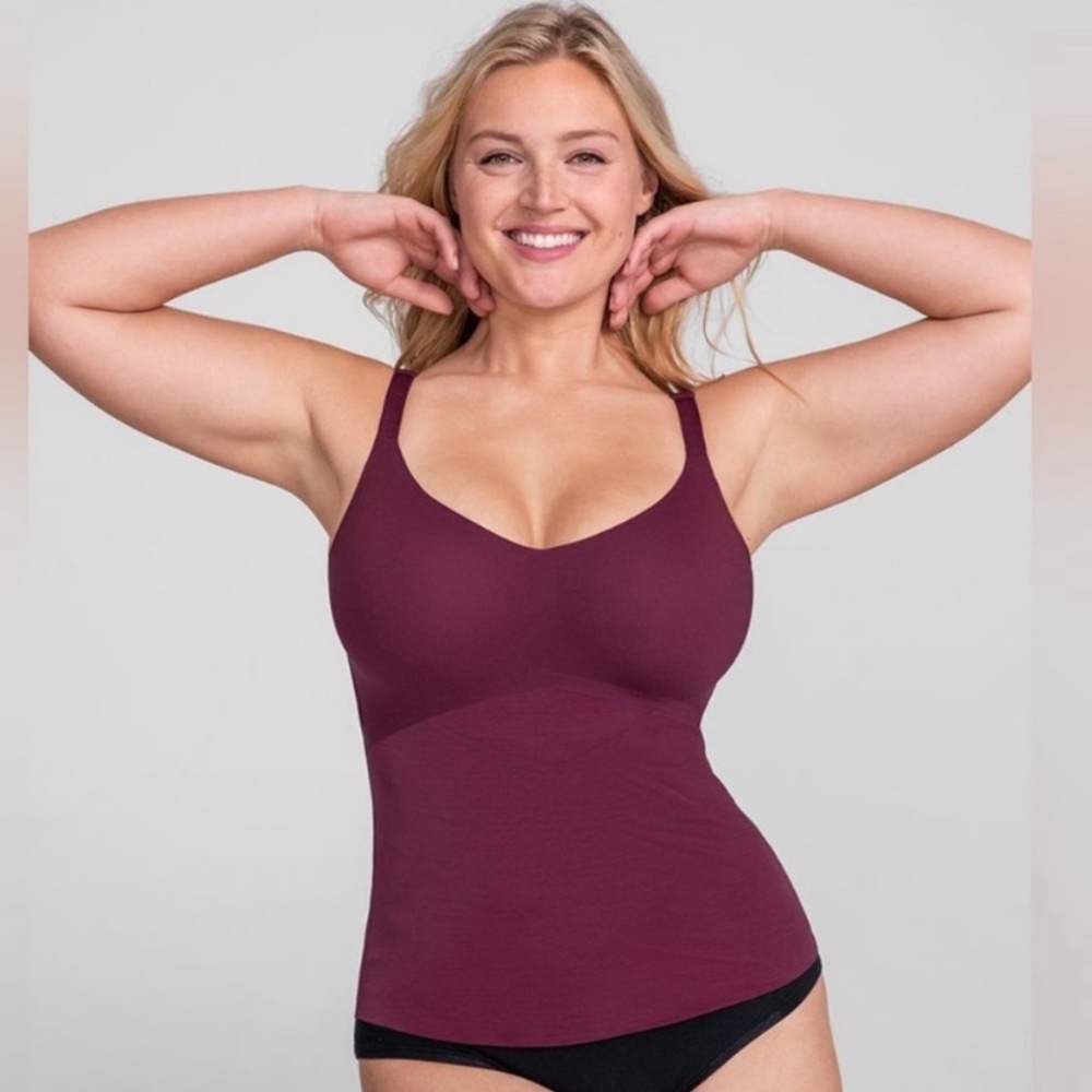 Honeylove Lift wear cami tank Fig Burgundy Maroon size 1X